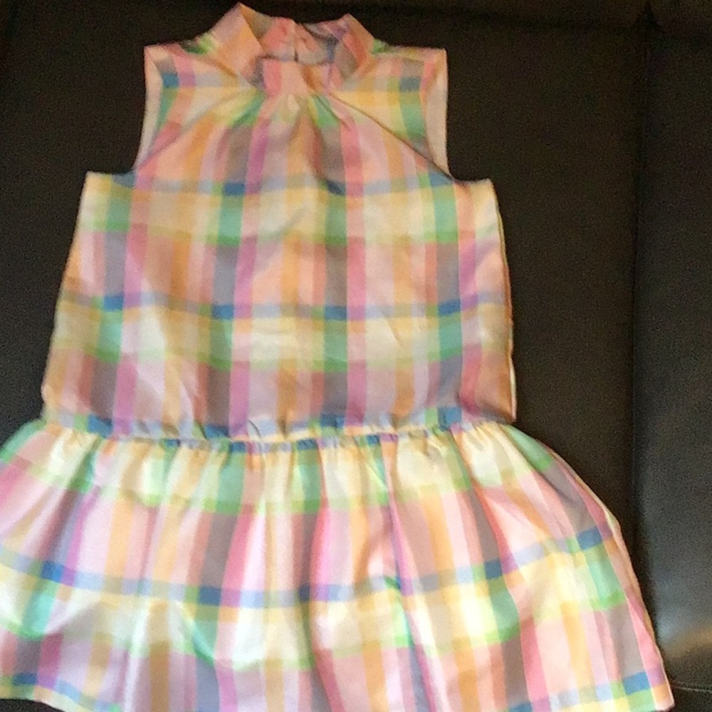 Girls pastel checker dress
